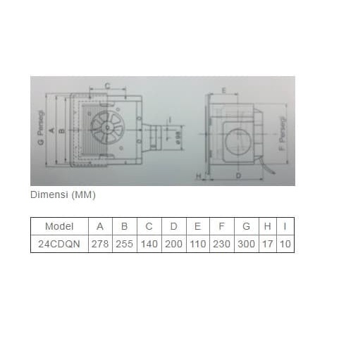 Kdk 24Cdqn Exhaust Fan Ceiling Sirocco