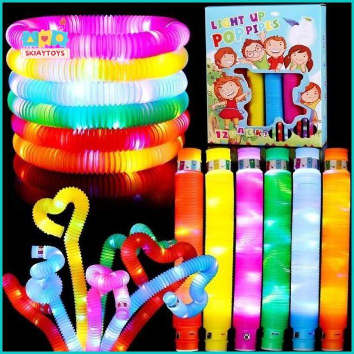Skiatoys MAINAN POP LIGHT TUBES LED MAINAN VIRAL STICK PIPA LAMPU FIDGET TOYS