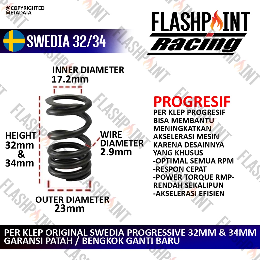 (BISA COD) PER KLEP SWEDIA PROGRESIF 32 34 32MM 34MM PIR MIO JUPITER Z VEGA R RR ZR SUPRA REVO BLADE