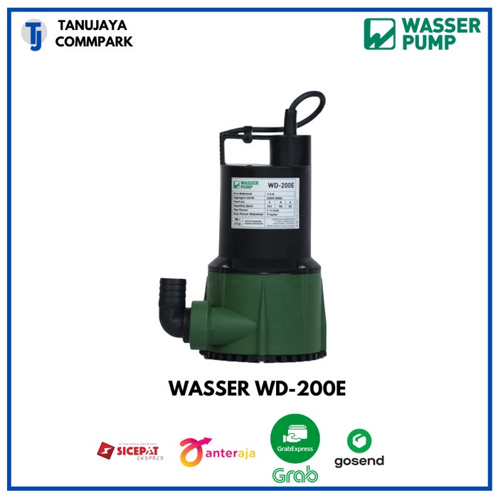 [Original] Wasser Wd-200E - Pompa Celup Air Bersih/Pompa Celup Air Dangkal Diskon