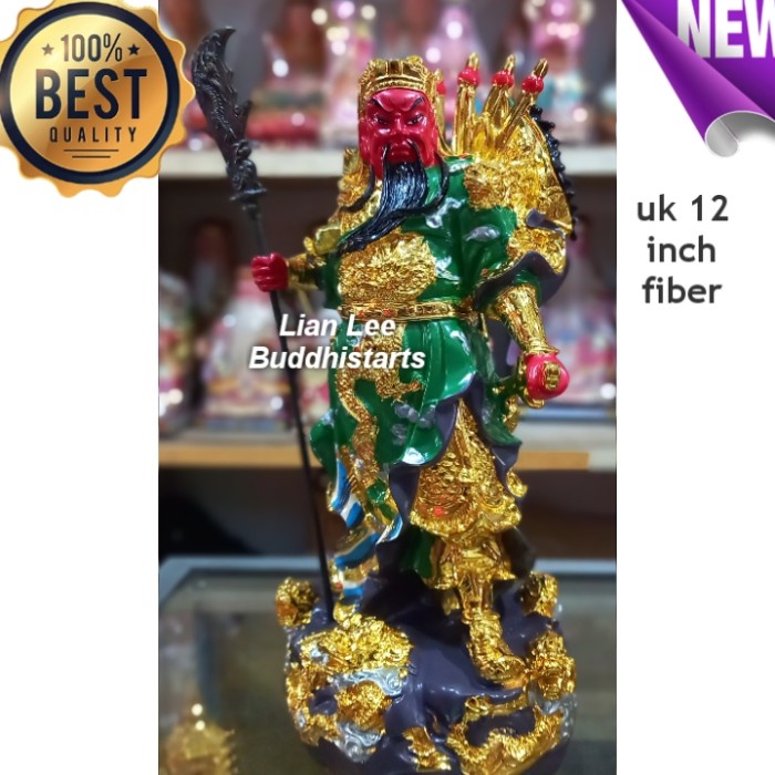 [Ori] Patung Dewa Guan Yu Kwankong 9 Naga 12 Inch Fiber Bisa Sameday