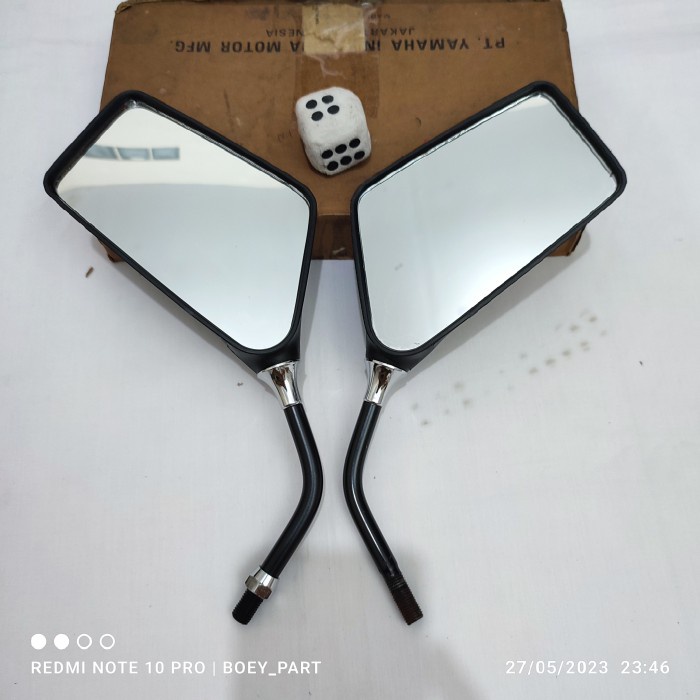 [New Ori] Kaca Spion Kotak Rx King Rxz Rxs Yt115 Alfa Champ Original Yamaha Nos Bisa Gojek