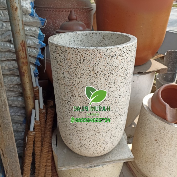 [New Ori] Pot Teraso Putih / Pot Teraso Putih Marmer / Pot Teraso Terbatas