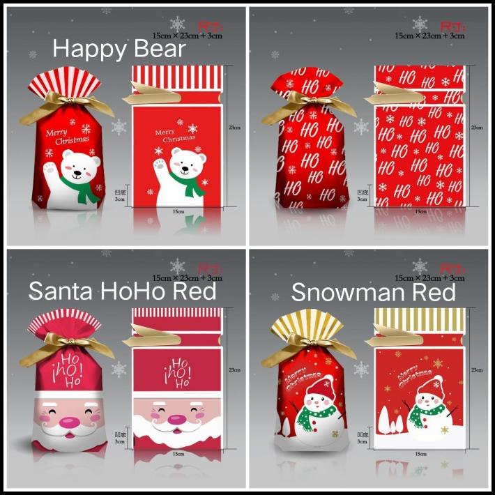 

TERMURAH GODIE BAG NATAL / PLASTIK PITA SERUT NATAL - ISI 5 PCS (SIZE 15X23 CM) !