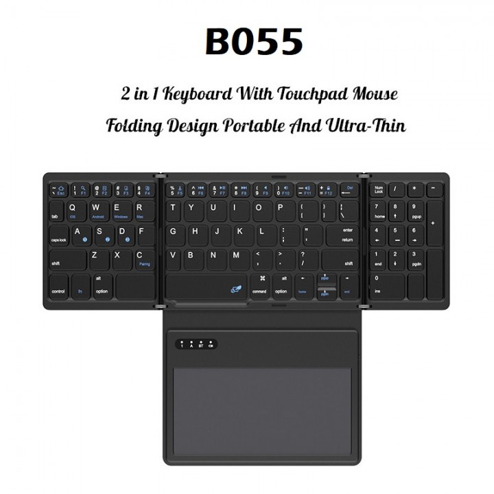 B055 - Universal Wireless Slim Folding Keyboard with Touchpad