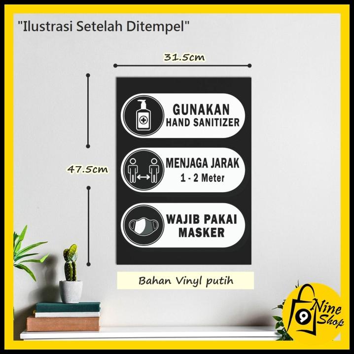 

TERMURAH STIKER PROKES WAJIB PAKAI MASKER / JAGA JARAK / SIGN STICKER !!!!!!!