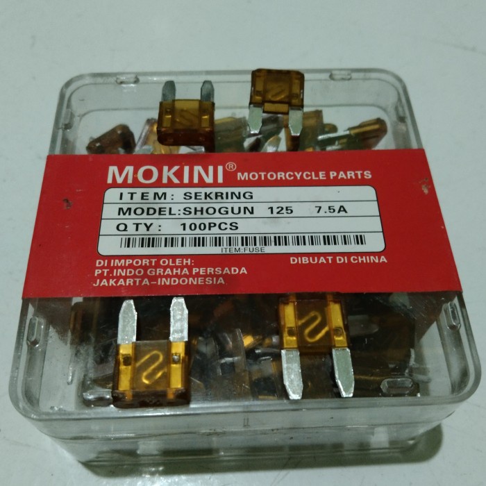 100 PCS SEKRING TANCAP KECIL,MINI 7,5 AMPERE UNTUK MOTOR / MOBIL murmer