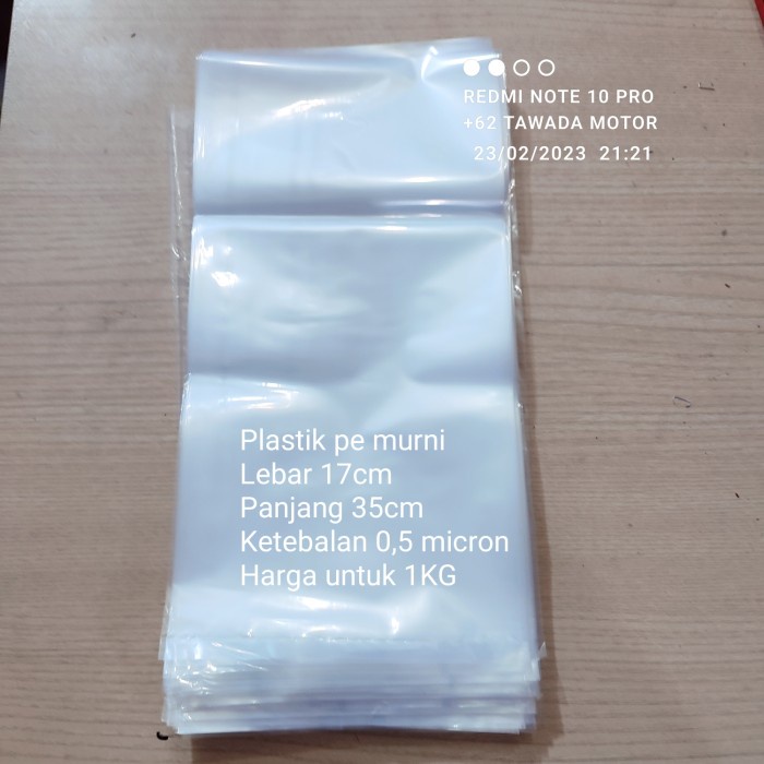 

KANTONG PLASTIK PE BENING 17 x 35cm tebal 0.5micron 1kg terbaik