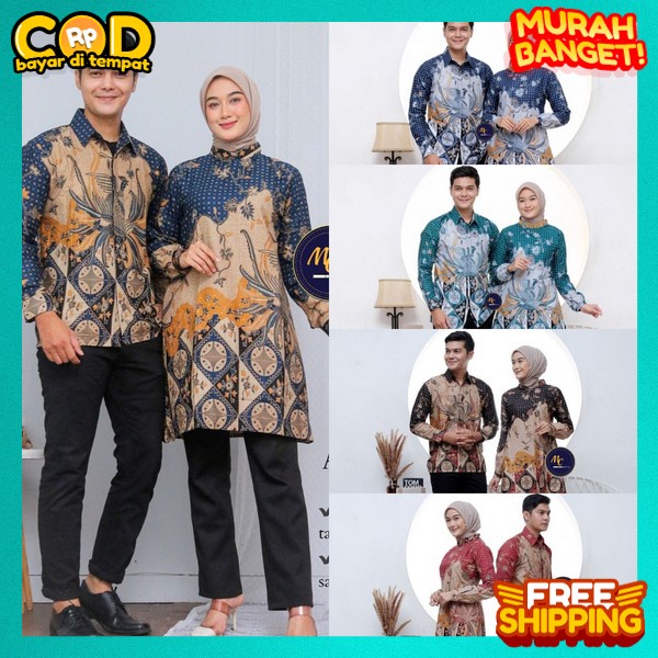 Batik Coupl Modern Bstik Tunika Kopel Atasan Pria Wanita Kondangan Baju Pasangan Batik Atasan Couple