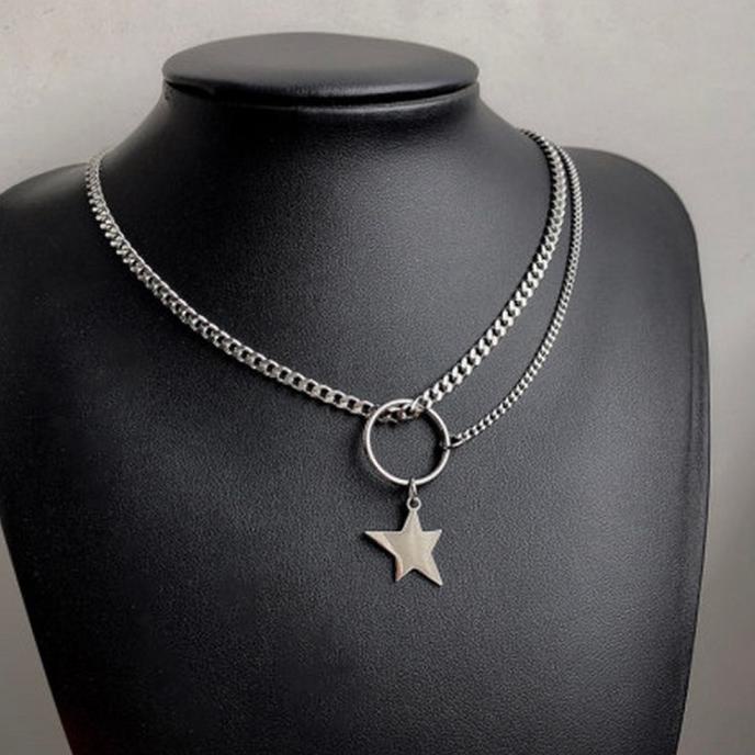 Kalung Titanium Pria Wanita Kalung Kpop BTS GOT7 Korea