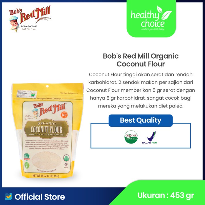 

Murah!! b's Red Mill Organic Coconut Flour 453 gr