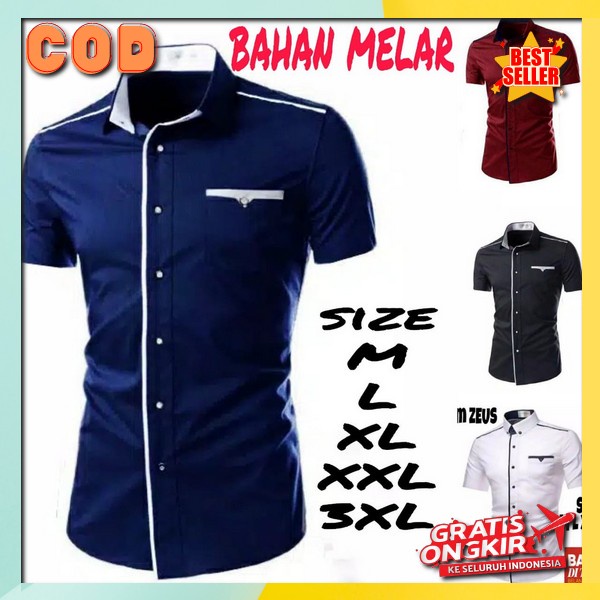 Pakaian Kerja Casuall Keneja Polos Buju Kemej Laki Krmeja Bapak-Bapak Terbaru Kemwja Pendek Keren Ke