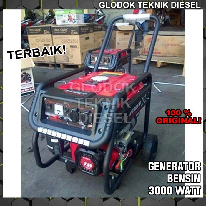 GENSET / GENERATOR 3000 WATT ELEKTRIK STARTER ORIGINAL TERBAIK