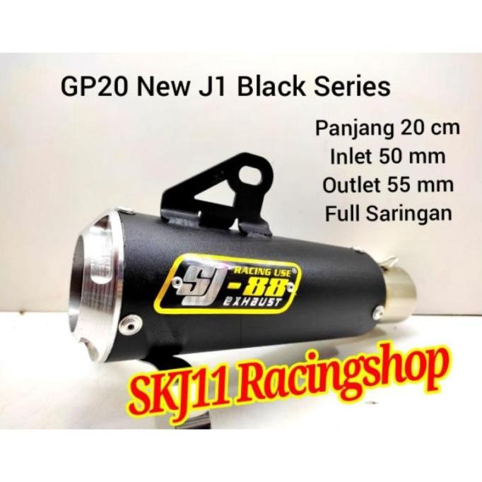 Slincer Silincer Knalpot Sj88 Racing Gp20 New J1 Black Series Panjang