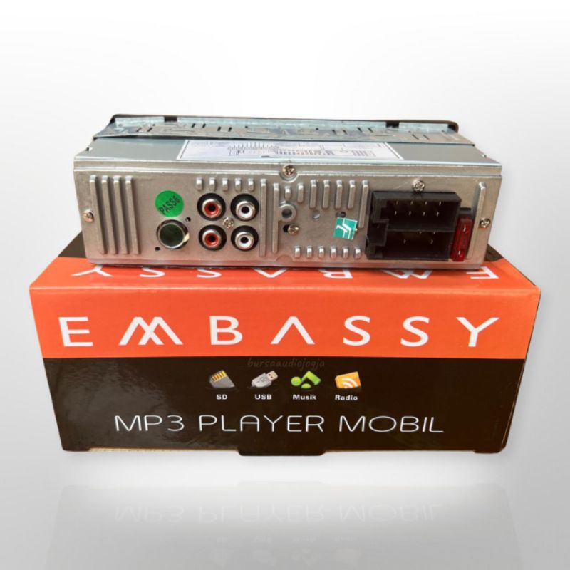 [BEST QUALITY] Tape Mobil Tip Mp3 Single Din Embassy USB AUX Bluetooth Memory Card IC Besar