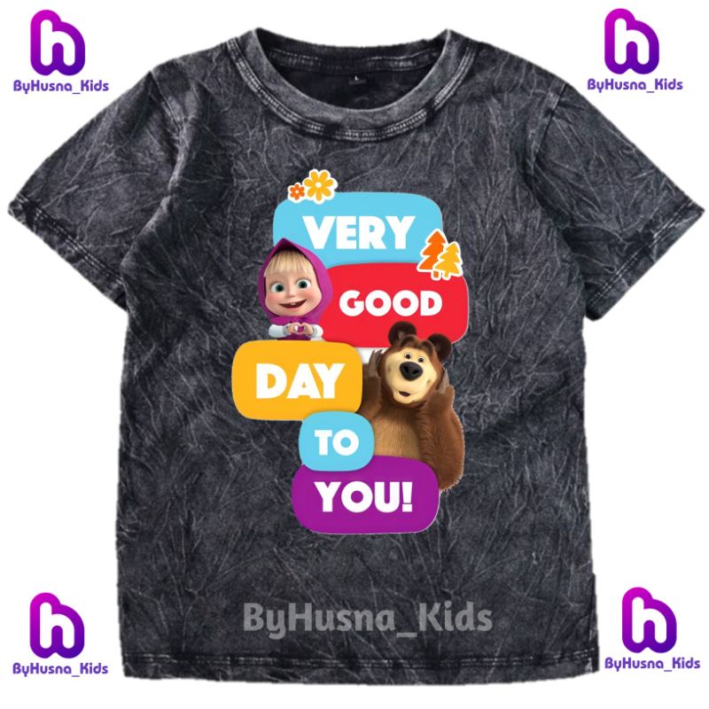 MARSHA AND THE BEAR BAJU ANAK KAOS WASHED ANAK MARSHA AND THE BEAR ATASAN ANAK DAN BALITA PAKAIAN AN