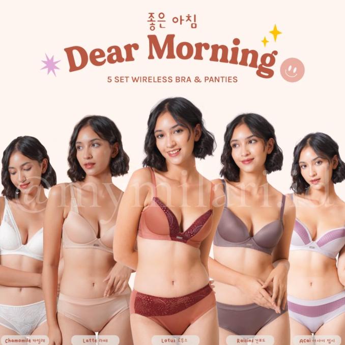 MILARI | DEAR MORNING, 5SET WIRELESS BRA /LYCRA & PANTIES
