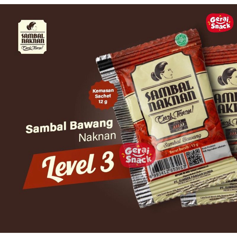 

Sambal Naknan 1 Pa (5 Renceng) Pedas Level 3 Isi 50 Sachet Oraktis Ekonos