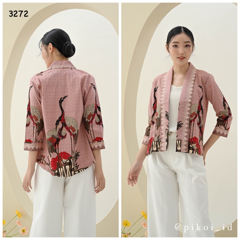 Outer Batik Wanita / Blazer Batik Ern / Baju Batik Cewek / Atasan Batik Seragam Kantor 241