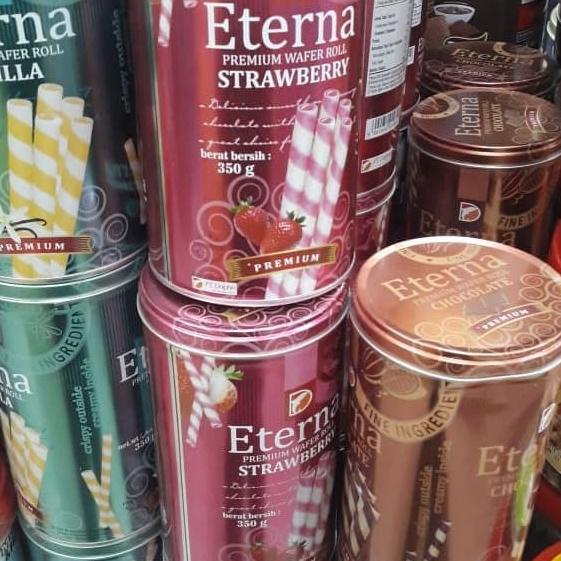 

Eterna Premium Wafer Roll 350gr-Astor Kaleng-3 Rasa-Cemilan-Grosir