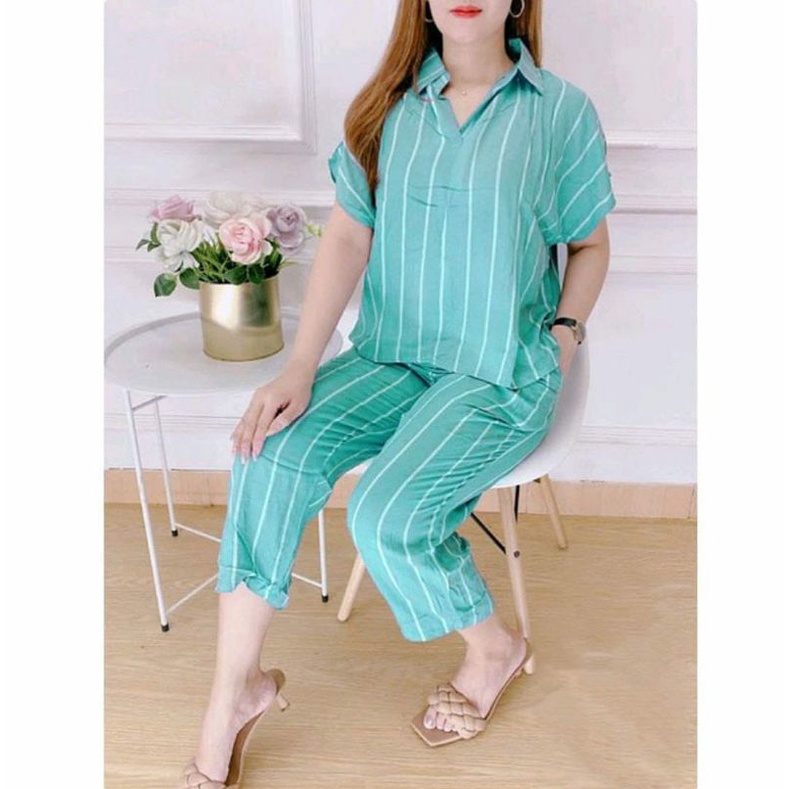 (BISA COD) SETELAN BAJU TIDUR WANITA / PIYAMA WANITA LENGAN PENDEK / BAHAN RAYON PREMIUM