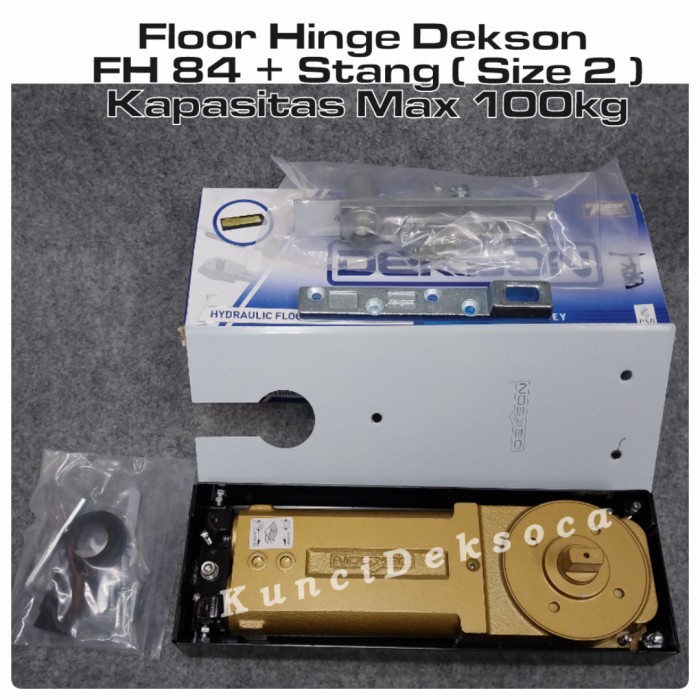 [New] Floor Hinge Dekson Fh 84 Size 2 Komplit Stang Engsel Tanam Pintu Kaca Terbatas