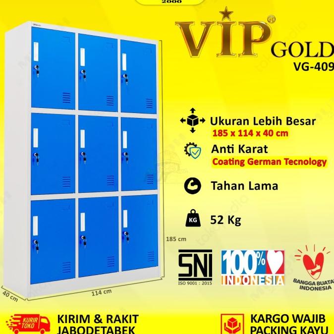 

Sale Now Vip Gold Vg-409 Loker Locker Besi 9 Pintu Jumbo Full Plat Masuk Helm Stok Terbatas
