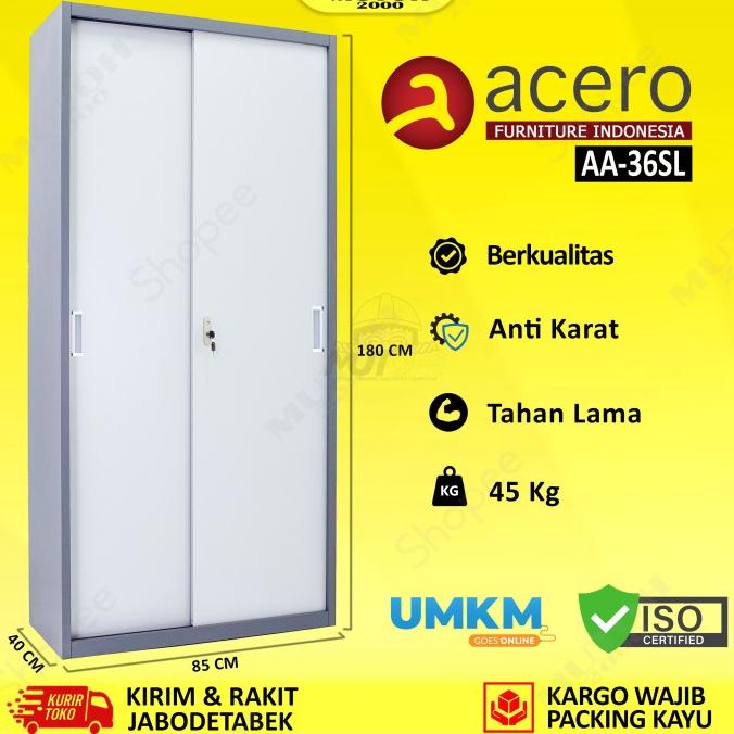 

Best Seller Acero Aa-36Sl Lemari Arsip Besi Full Plat Puntu Sliding Plat Original