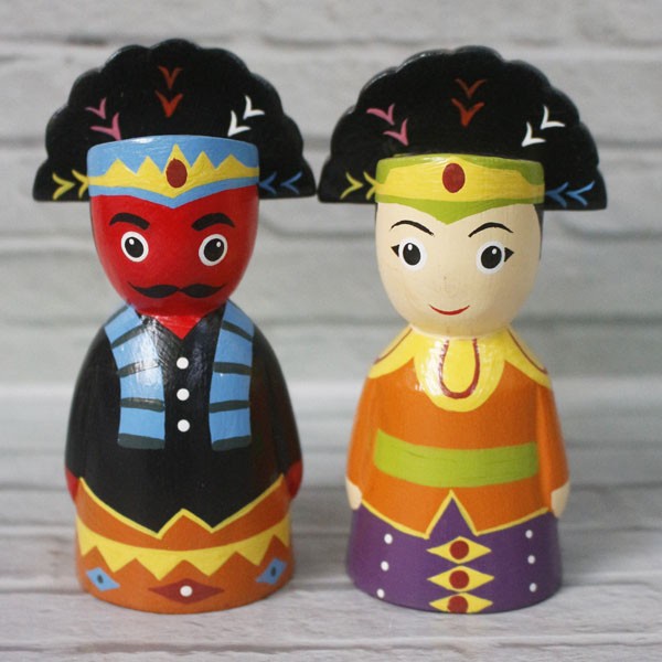 Ondel Ondel Kayu Pajangan Miniatur Ready