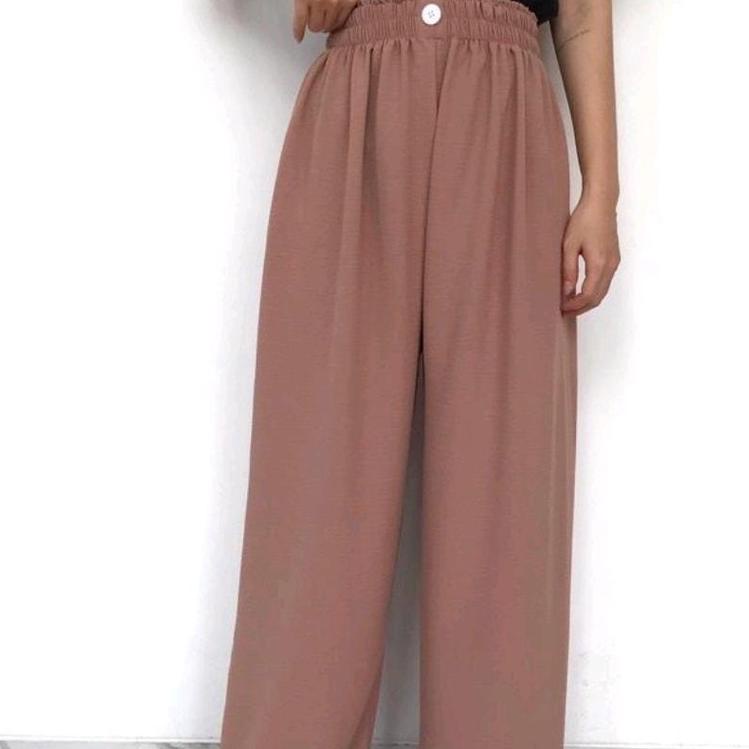 Trendy CRINKLE AIRFLOW LOOSE PANTS VARIASI KANCING/KULOT CRINKLE AIRFLOW HIGHWAIST / KULOT CRINKLE K