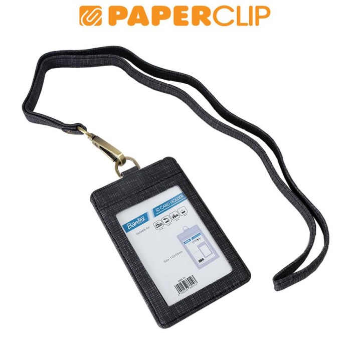 

Promo Id Card Bantex Leather 8869 Portrait + Lanyard 10 Black