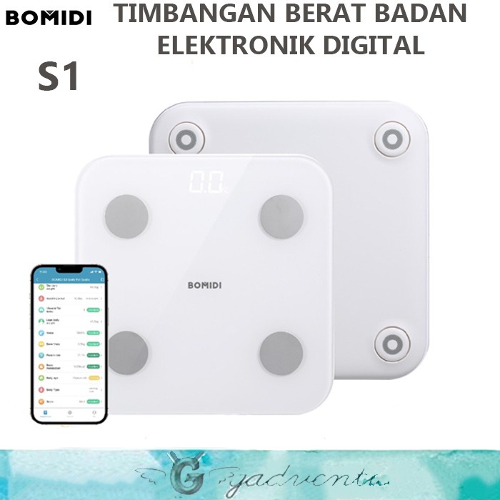 Bomidi Smart Body Fat Scale Weight Timbangan Berat Badan Display App Promo Terbaru