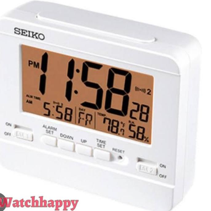 

Watchhappy Jam Weker SEIKO ORIGINAL QHL086W Digital Alarm QHL086 white