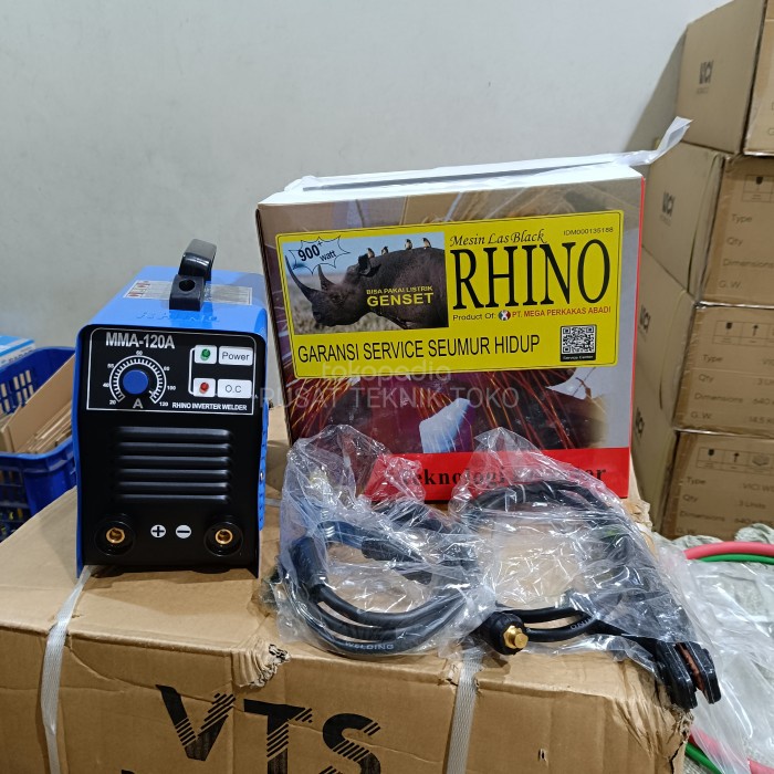 Mesin Las Rhino Mma 120 A 450 Watt - Mesin Las Rhino Biru 450 Watt