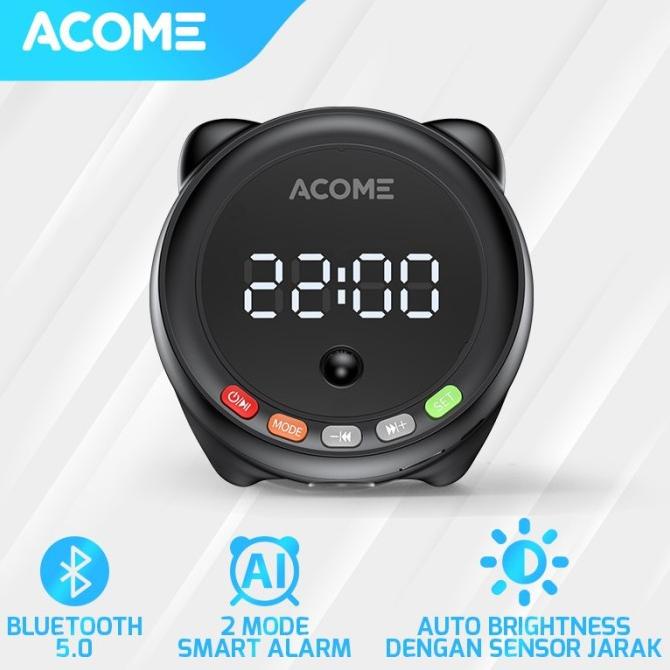 ZN718 ACOME Speaker Jam Watch Bluetooth 5.0 Alarm Auto BrightnessA9