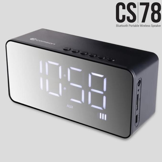 Comson CS78 Speaker Bluetooth Portable with Alarm and Digital Clock FS