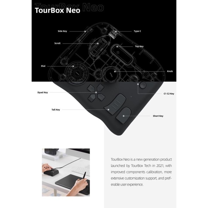 Tourbox Neo Creative Photo & Video Editing Console Tour Box Neo