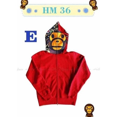 JAKET HOODIE ANAK BAPE RED_HM 36 E (MED SIZE) | JAKET ANAK LUCU