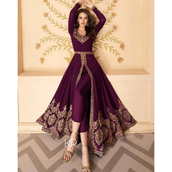 Setelan Celana Wanita Set Maxi India Baju Pesta Muslim Kekinian Mewah