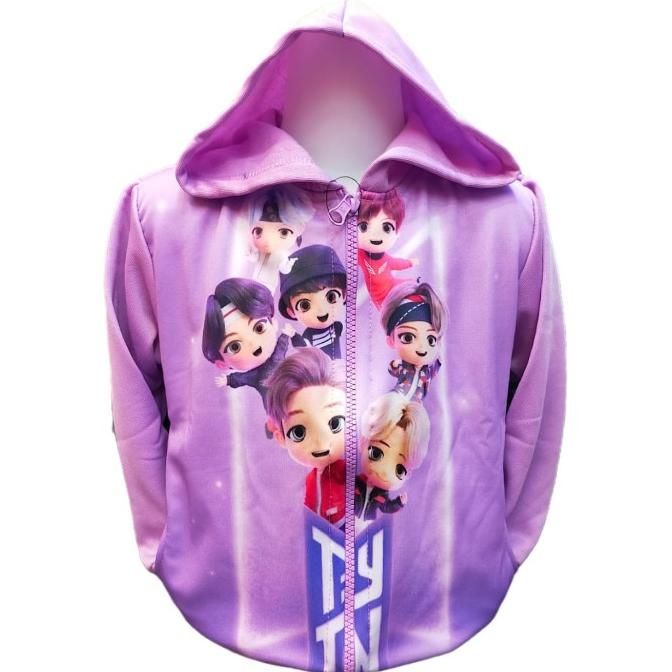 Jaket Anak Printing BTS TinyTan | Kids Jacket | Jaket Hoodie
