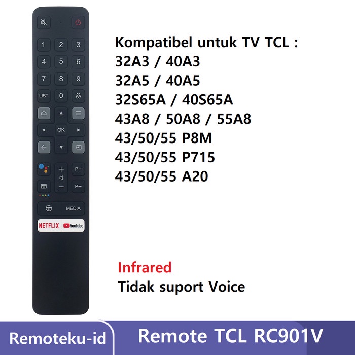 New!! REMOT REMOTE TV TCL ANDROID SMART TV 32A3 25A3 A3 A5 A10 A20 Series
