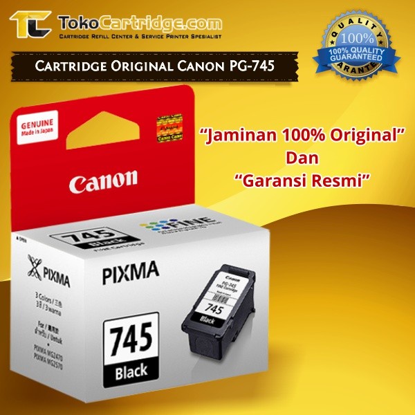 

CARTRIDGE TINTA CANON PG745 PG 745 PG-745 BLACK ORIGINAL IP2870 2570
