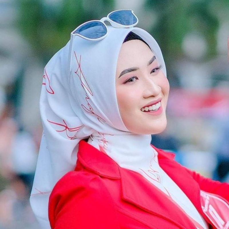 Hijab segiempat Arrafi Merdeka | hijab merah putih 17 agustus
