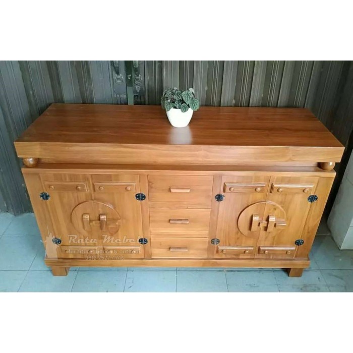 UJ 396 Bufet antik kayu jati bufet tv minimalis jepara