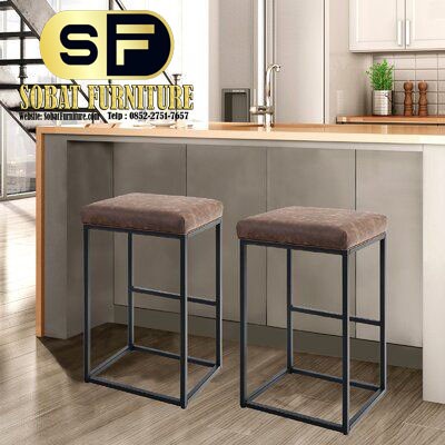 MJ1 668 Kursi Bar Cafe Minimalis Besi Holo - Kursi Bar Meja Island