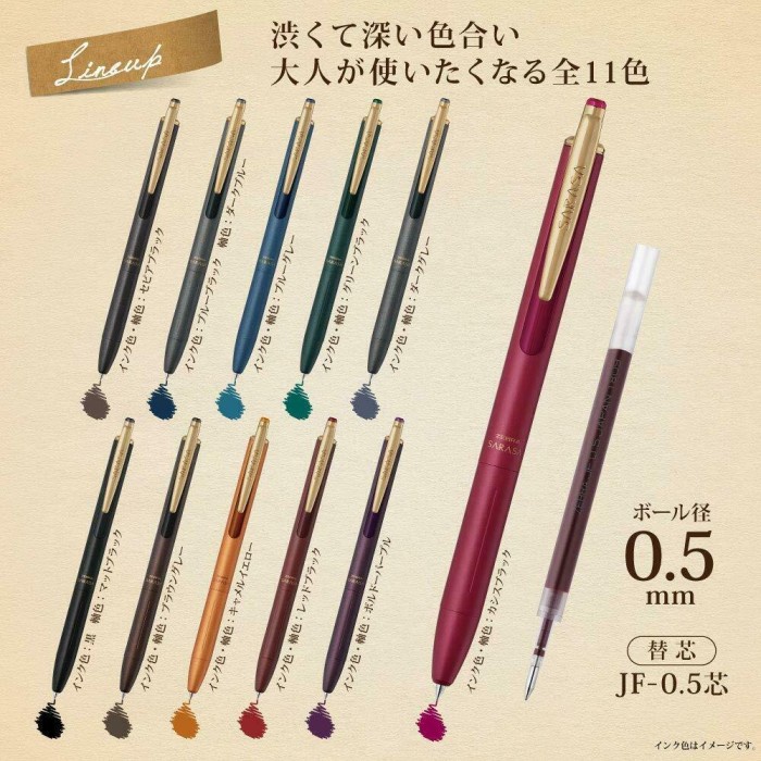 

Pulpen Gel Sarasa Grand Vintage 0.5Mm