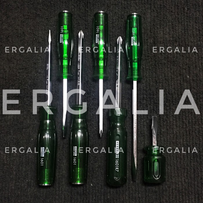 Promo Vessel 1607 Screwdriver Obeng Ketok Getok Set 7 Pcs Ori Japan Jepang