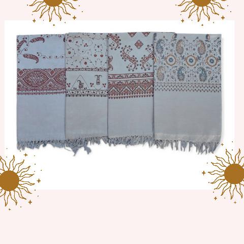 Sorban Kashmiri Print Motif Bordir Abu / Sorban Sablon India Abu