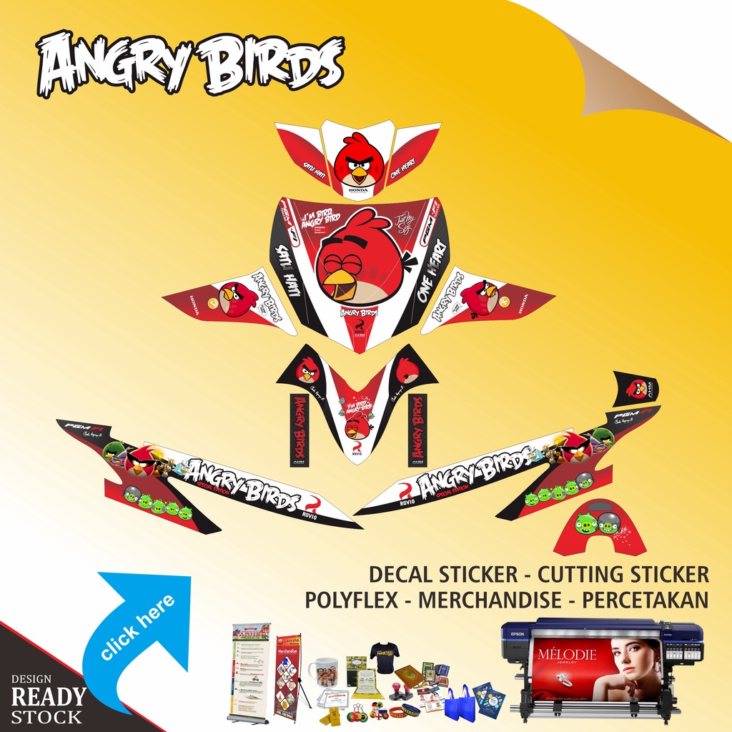 DECAL STICKER HONDA VARIO LAMA ANGRY BIRD MERAH