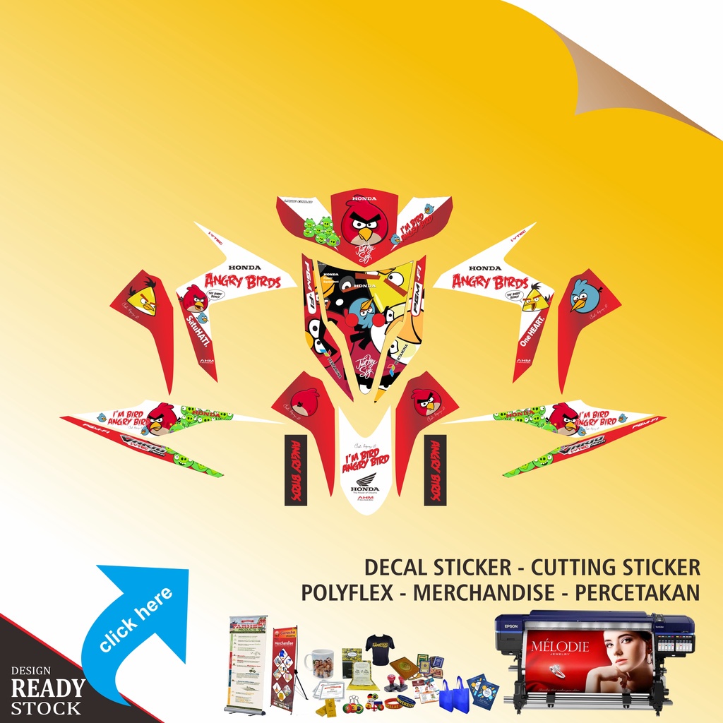 DECAL STICKER HONDA VARIO CBS TECHNO ANGRY BIRD